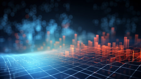 3D rendering of abstract digital technology background. Futuristic concept of big data.の素材