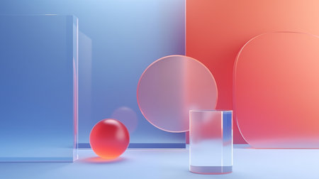 Abstract geometric background. 3d rendering, 3d illustration. Minimal scene.の素材