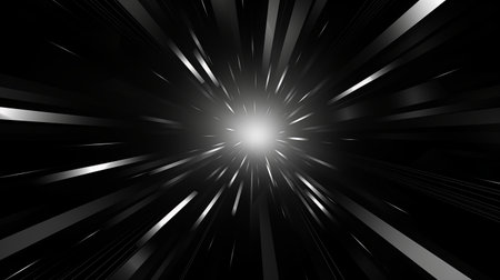 Abstract background with black and white rays. Starburst. 3d illustrationの素材