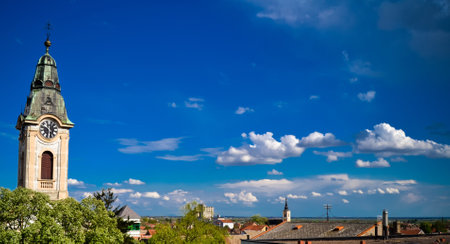 View of the Serbian Orthodox Church of the Holy Spirit Congregation in Ruma, Serbiaの写真素材