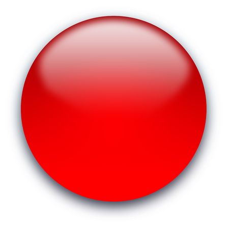 Glossy round empty button isolated over white backgroundの写真素材