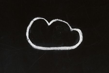Weather forecast symbol on a blackboard, child chalk drawing stylization の写真素材
