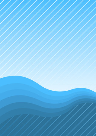 Blue waves and lines page background for presentation coverのイラスト素材
