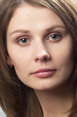 Young woman with makeup closeup macro shot portraitの写真素材