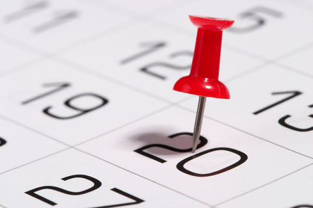 Calendar fragment perspective shot with partial blurred areasの写真素材