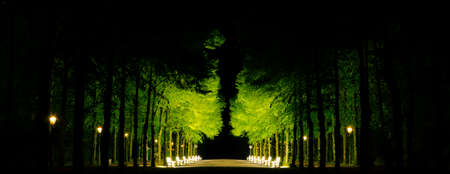 Dusseldorf 25  of April 2014  Dusseldorf city park by nightのeditorial素材