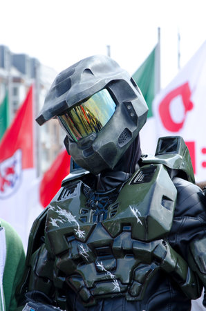 Dusseldorf Japan Day - Dusseldorf 17  of May 2014 - Masked people on the streets celebrating annual...