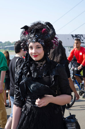 Dusseldorf Japan Day – Dusseldorf 17  of May 2014 – Masked people on the streets celebrating...