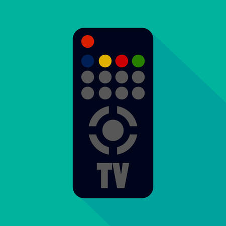 Black TV console on blue background. Shadow ride.のイラスト素材