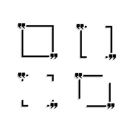 The four black areas for the text are depicted on a white background.のイラスト素材