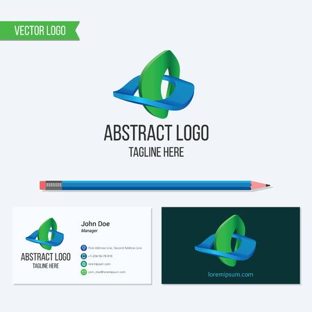 Abstract vector logo and business card templateのイラスト素材