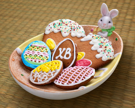 Easter cakes on a plate