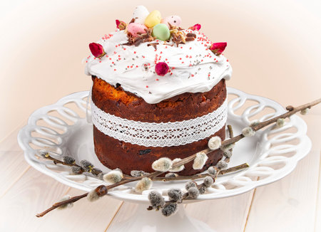 Easter Cakes - Traditional Kulich, Paska Easter Bread. Traditional easter spring