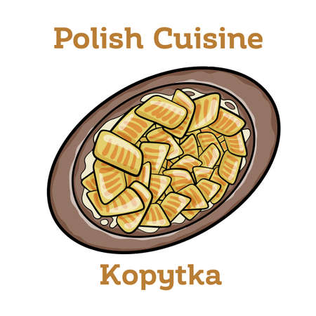 Kopytka, polish potato dumplingのイラスト素材
