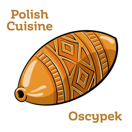 Polish traditional cheese oscypek, Oscypek isolated on white. Polish cuisine.のイラスト素材