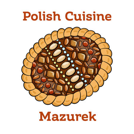 Mazurek traditional polish easter cake on white backgroundのイラスト素材