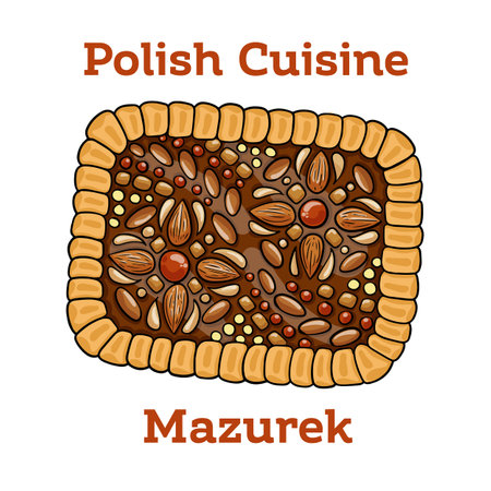Mazurek traditional polish easter cake on white backgroundのイラスト素材