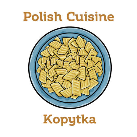 Kopytka, polish potato dumplingのイラスト素材
