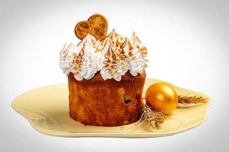 Easter cake with decorative elements, figurines and toppings.
