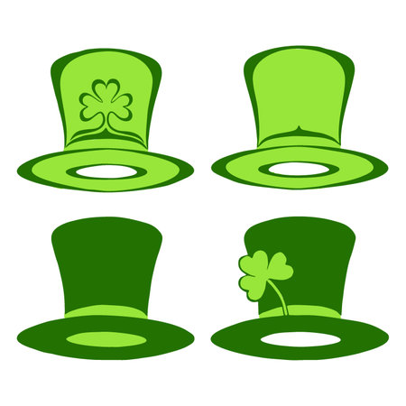 four leprechaun top hatのイラスト素材