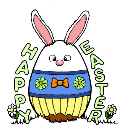 easter bunny shaped like an eggのイラスト素材