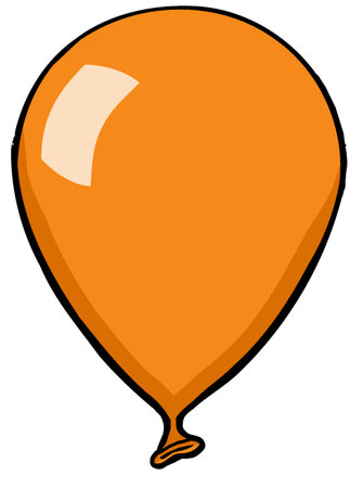 orange balloon floatingのイラスト素材