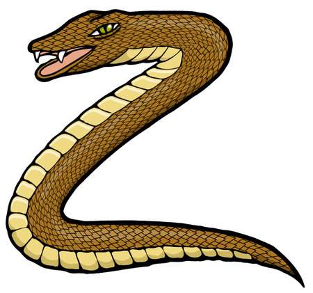 a brown snake forming the letter zのイラスト素材