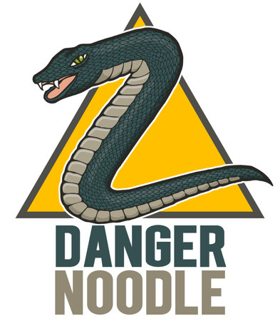 funny snake design danger noodleのイラスト素材