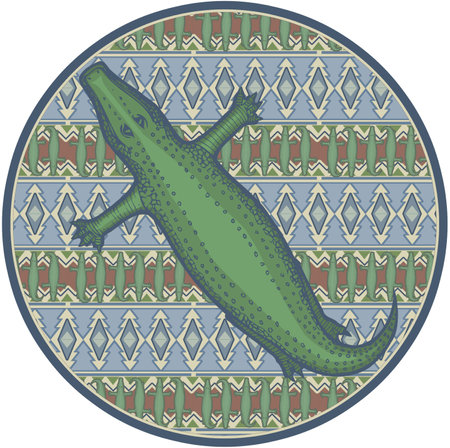 aligator in a southwest background designのイラスト素材