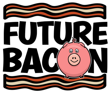 funny bacon and pig designのイラスト素材