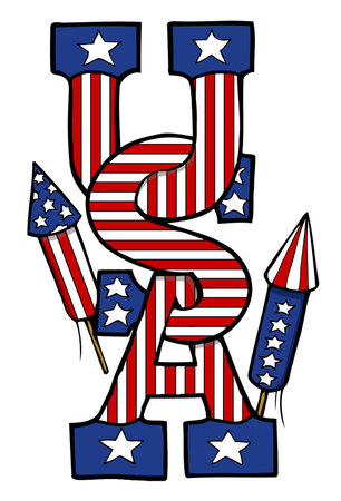 USA design, 4th of July designのイラスト素材