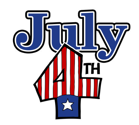 patriotic July 4th design, red white and blueのイラスト素材