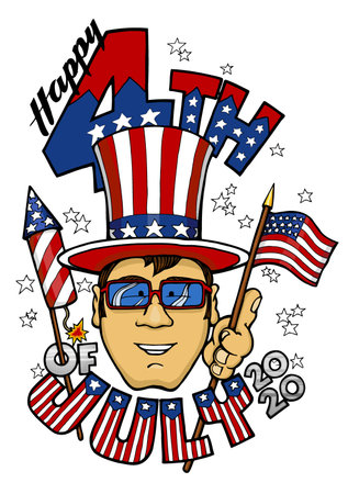 patriotic 4th of July designのイラスト素材