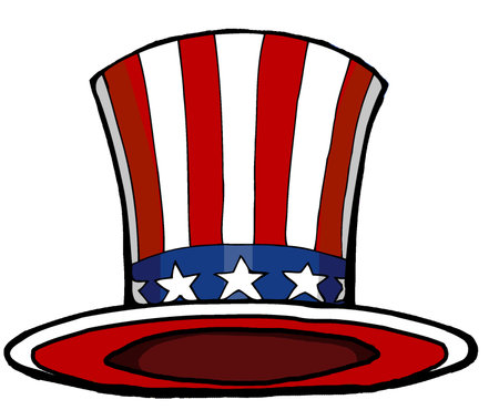 patriotic top hat, 4th of July hatのイラスト素材