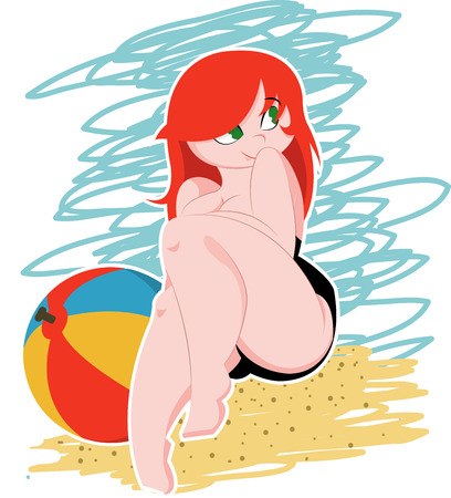 woman on the beachのイラスト素材