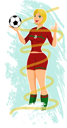 woman playing soccer, vector, football, game, sports, gameのイラスト素材
