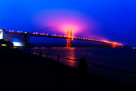 Golden Gate by nightの写真素材