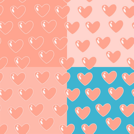 Seamless pattern with tender color hearts. Vector illustration