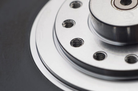 Detail of a hard disk drive. Shallow depth of field.