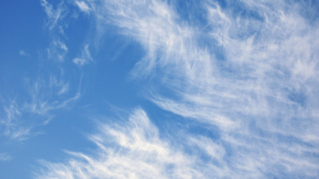 Blue sky with white cloudsbe used as a background.の写真素材