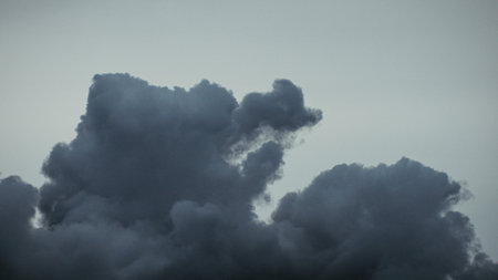 Clouds in the sky before a thunderstorm. Toned.