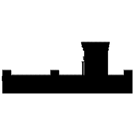 The Jewish Holy Temple in Jerusalem. Black vector silhouette.
on a white background. isolated.のイラスト素材