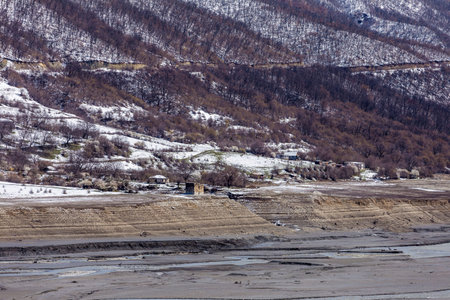 Empty lake near Ananuri castle, Georgia