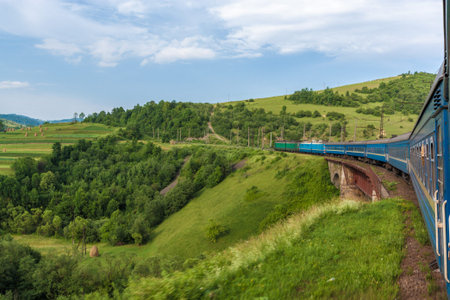 the View from train window on bridge