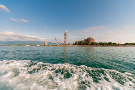 BATUMI - JULY 7: view on Batumi city from water at july 7, 2011. Batumi is an Adjarian capital of...