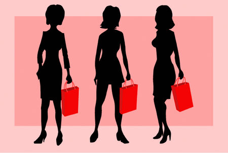 Women hasten in shop on saleのイラスト素材