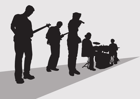 vector drawing music rock band concert stage is notのイラスト素材