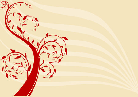 vector drawing the pattern of tree against the backdrop of the pattern of the wavesのイラスト素材