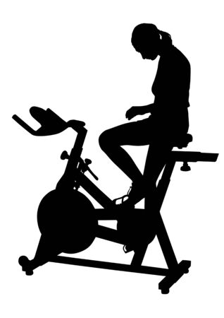 vector drawing young women who engage in fitnessのイラスト素材