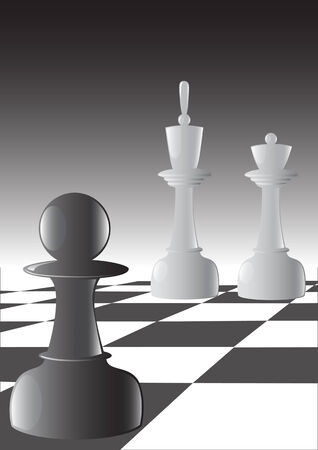  vector drawing on the theme of chess. the image of chess pieces on the board. file saved in eps format for illustrator 8 versions. のイラスト素材